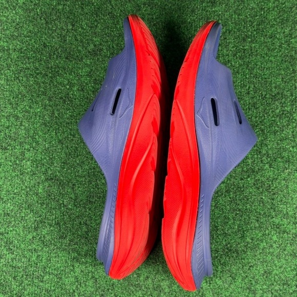 Hoka Ora Recovery Slide 3 Mens 11 Blue Red Sandals Slip Ons Comfort 1134527-BBRD - Picture 7 of 9